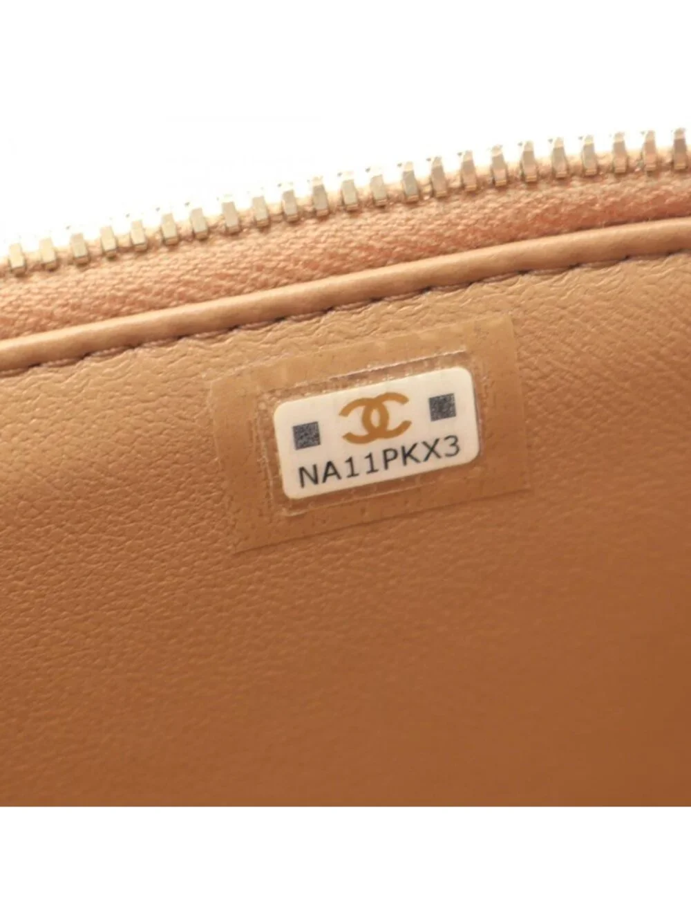 Chanel Shoulder Bag Quilted Vanity Beige Lambskin